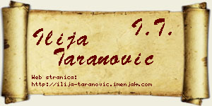 Ilija Taranović vizit kartica